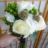 Grande Flowers' White Rose and Pod Bouquet
