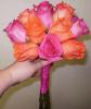 Grande Flowers' Hot Pink and Orange Rose Bouquet