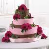 Pink and Brown Cake with Gerbera Daisies