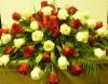 Grande Flowers' Red and White Rose Casket Spray