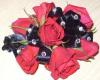 Red and Black Rose Wrist Corsage