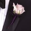 Lavender Rose Boutonniere With Wire